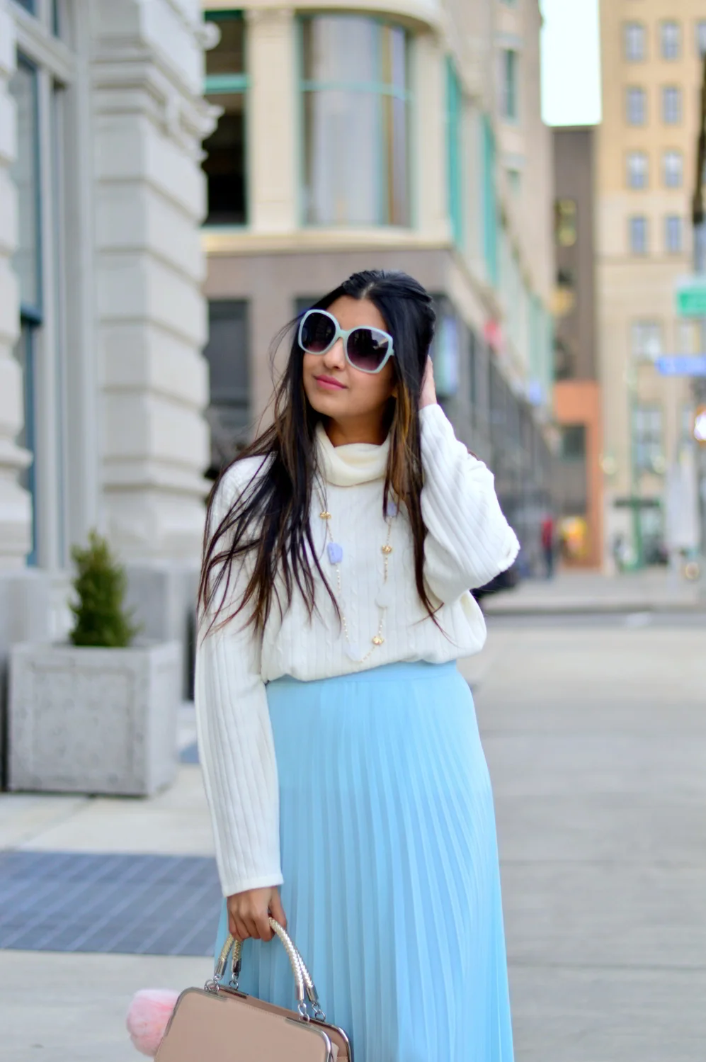 Blue skirt long online